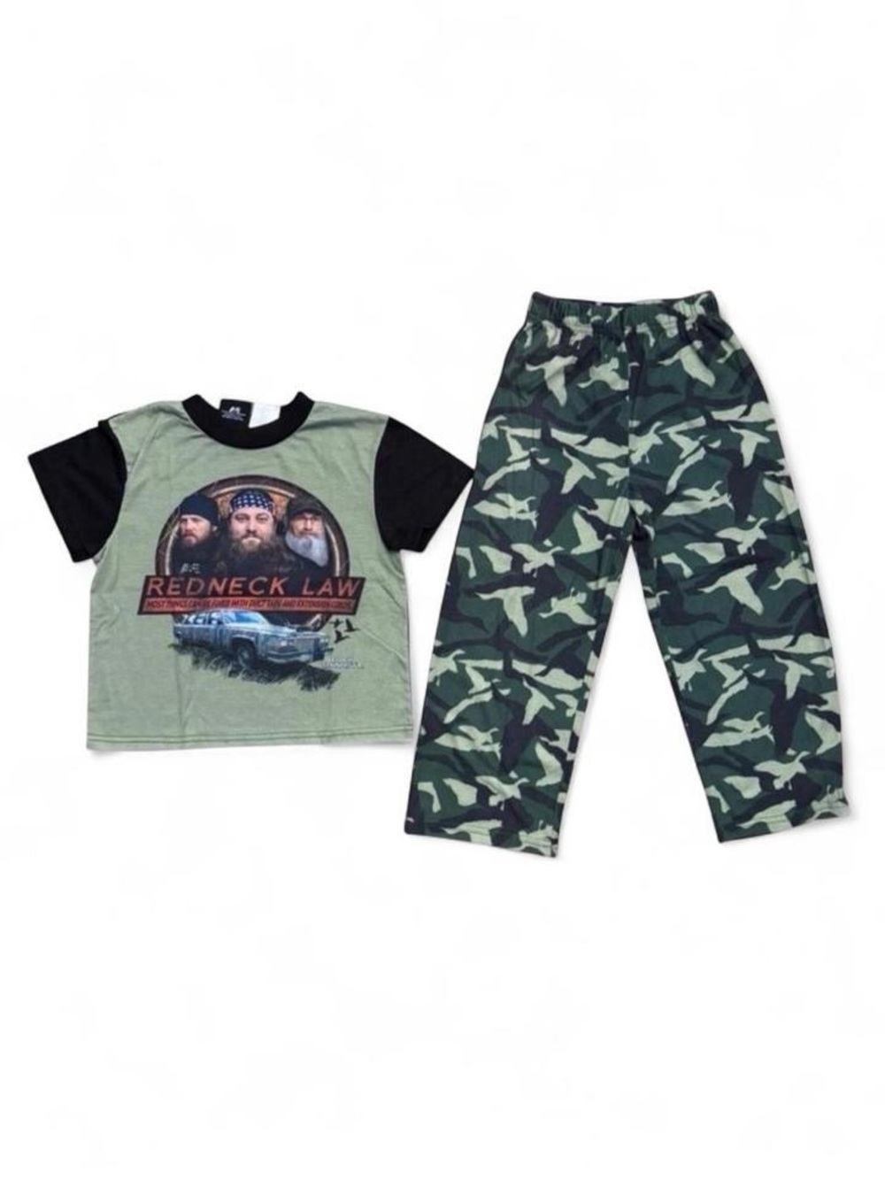Duck Dynasty "Redneck Law" Boys 2pc Camo Pajama Set Size 10/12 🦆